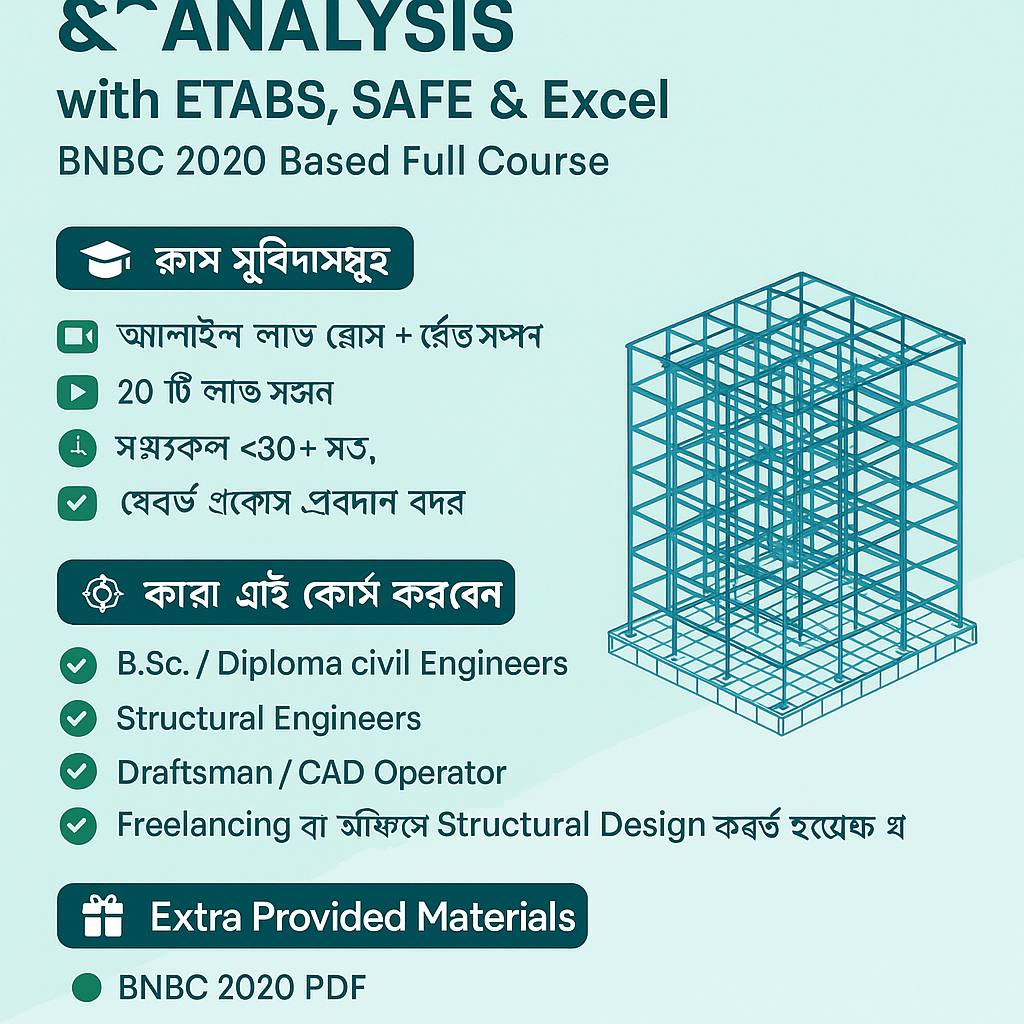 Stuctural Design & Analysis with ETABS, SAFE & Excell